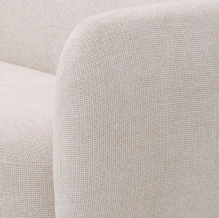 Casa Padrino Luxus Sofa Creme / Messing 223 x 96 x H. 71 cm - Wohnzimmer Sofa - Hotel Sofa - Wohnzimmer Möbel - Hotel Möbel - Luxus Möbel - Luxus Einrichtung - Wohnzimmer Einrichtung
