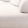 Casa Padrino Luxus Sofa Cremeweiß / Schwarz - Modulares 2-Teiliges Wohnzimmer Sofa
