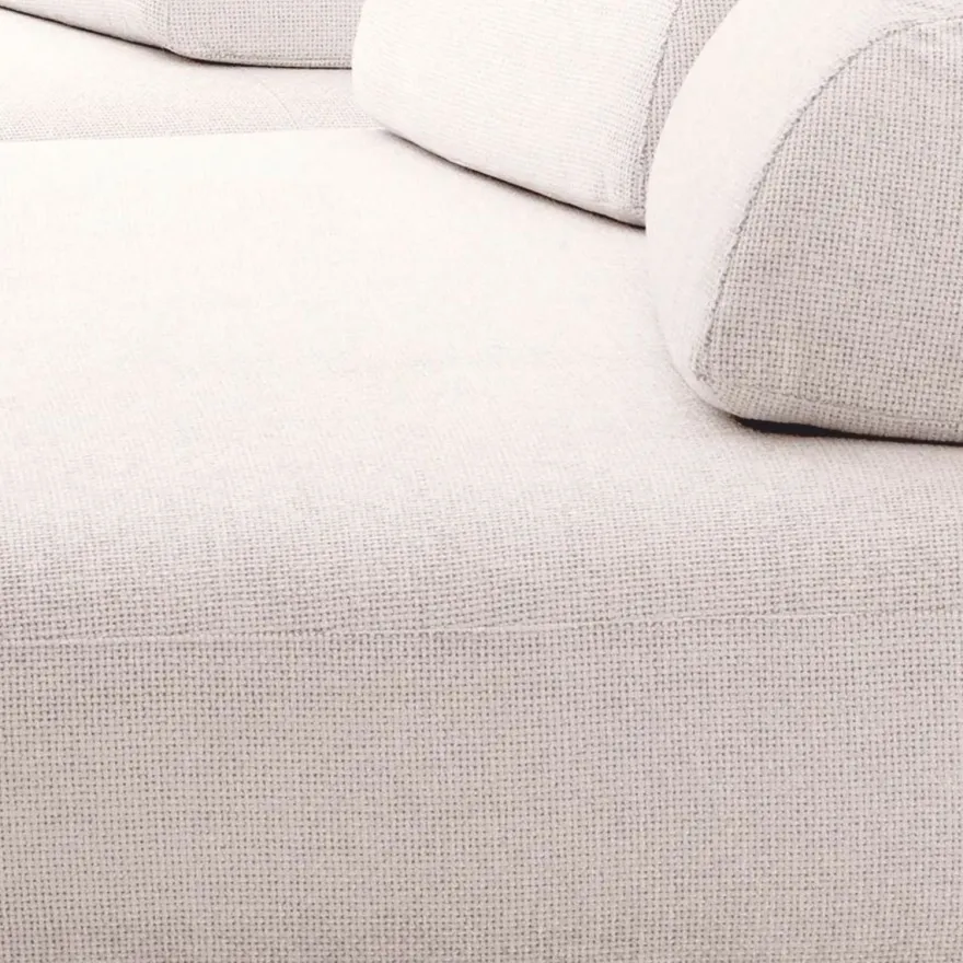 Casa Padrino Luxus Sofa Cremeweiß / Schwarz - Modulares 2-Teiliges Wohnzimmer Sofa