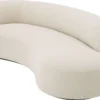 Casa Padrino Luxus Sofa Creme / Schwarz 230 x 110 x H. 68 cm - Gebogenes Wohnzimmer Sofa - Hotel Sofa - Luxus Qualität
