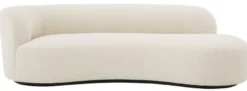 Casa Padrino Luxus Sofa Creme / Schwarz 230 x 110 x H. 68 cm - Gebogenes Wohnzimmer Sofa - Hotel Sofa - Luxus Qualität