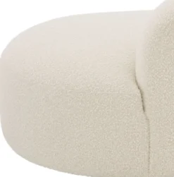 Casa Padrino Luxus Sofa Creme / Schwarz 230 x 110 x H. 68 cm - Gebogenes Wohnzimmer Sofa - Hotel Sofa - Luxus Qualität