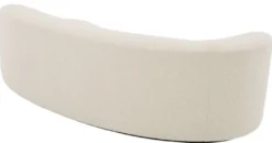 Casa Padrino Luxus Sofa Creme / Schwarz 230 x 110 x H. 68 cm - Gebogenes Wohnzimmer Sofa - Hotel Sofa - Luxus Qualität