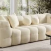 Casa Padrino Luxus Sofa Creme 235 x 75 x H. 100 cm - Wohnzimmer Sofa - Hotel Sofa - Wohnzimmer Möbel - Hotel Möbel - Luxus Möbel - Luxus Einrichtung - Wohnzimmer Einrichtung