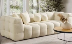 Casa Padrino Luxus Sofa Creme 235 x 75 x H. 100 cm - Wohnzimmer Sofa - Hotel Sofa - Wohnzimmer Möbel - Hotel Möbel - Luxus Möbel - Luxus Einrichtung - Wohnzimmer Einrichtung