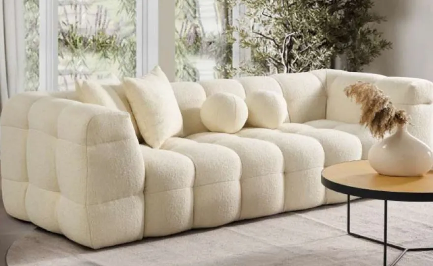 Casa Padrino Luxus Sofa Creme 235 x 75 x H. 100 cm - Wohnzimmer Sofa - Hotel Sofa - Wohnzimmer Möbel - Hotel Möbel - Luxus Möbel - Luxus Einrichtung - Wohnzimmer Einrichtung