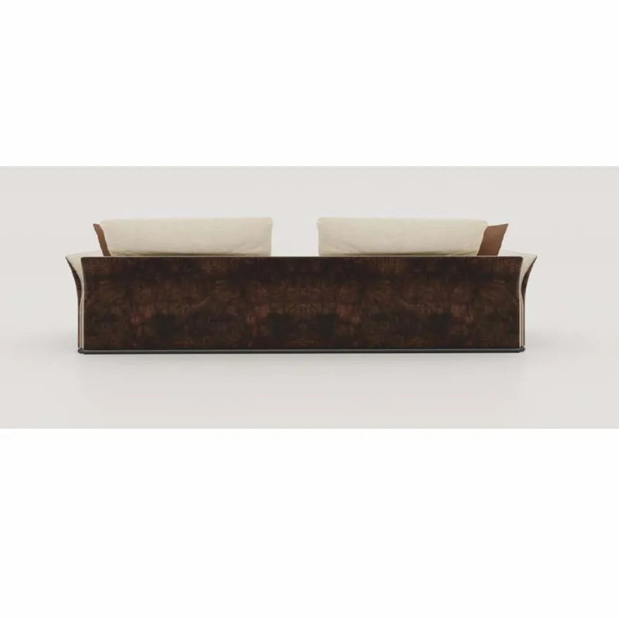Casa Padrino Luxus Sofa Creme / Dunkelbraun 215 cm - Wohnzimmer & Hotel Möbel