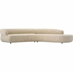 Casa Padrino Luxus Sofa Creme / Schwarz 360 cm - Gebogenes Wohnzimmer & Hotel Sofa