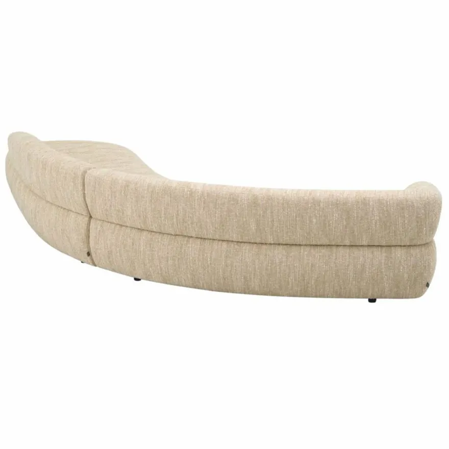 Casa Padrino Luxus Sofa Creme / Schwarz 360 cm - Gebogenes Wohnzimmer & Hotel Sofa