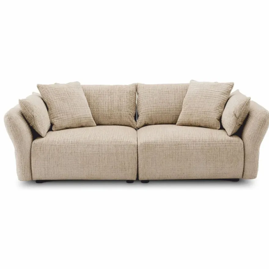 Casa Padrino Luxus Sofa Creme 234 cm - Wohnzimmer & Hotel Möbel