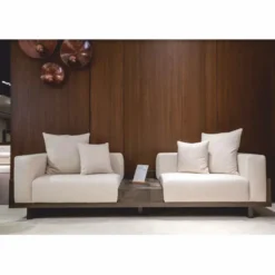 Casa Padrino Luxus Sofa Creme / Dunkelbraun 260 cm - Wohnzimmer & Hotel Möbel