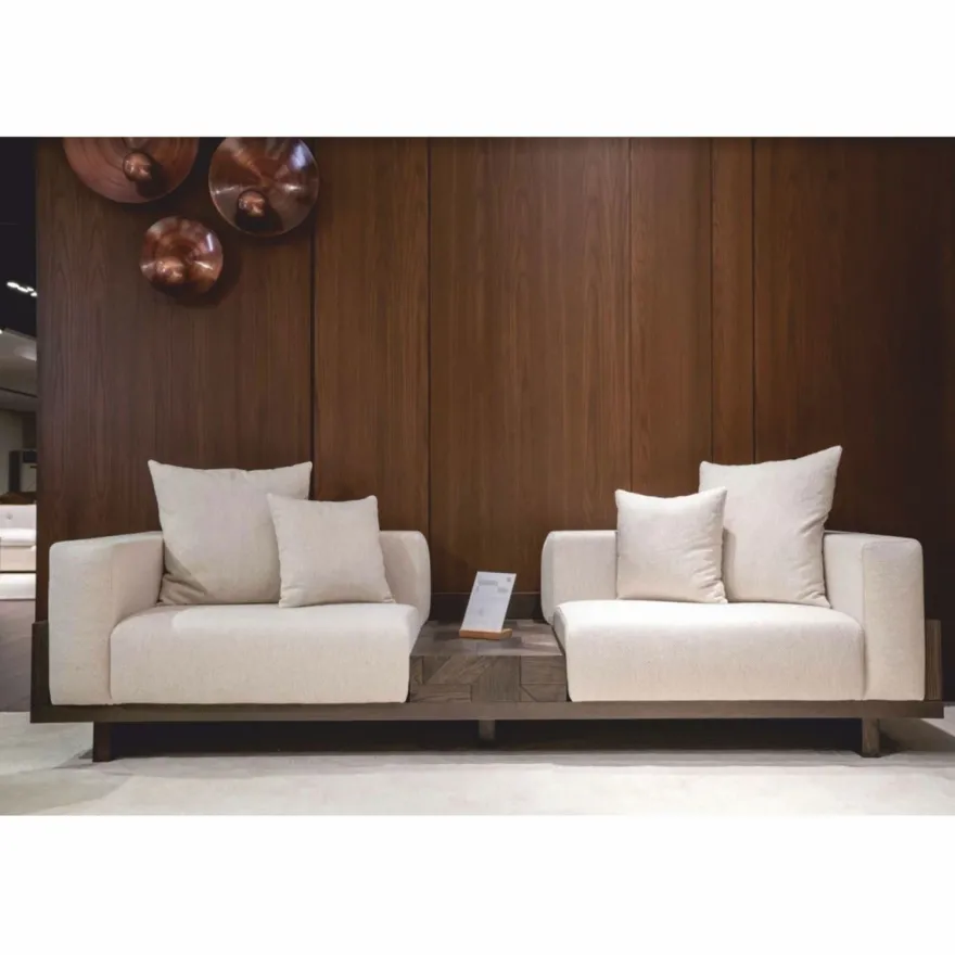 Casa Padrino Luxus Sofa Creme / Dunkelbraun 260 cm - Wohnzimmer & Hotel Möbel