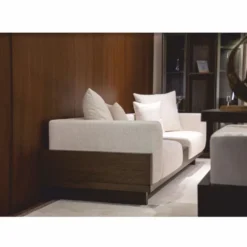 Casa Padrino Luxus Sofa Creme / Dunkelbraun 260 cm - Wohnzimmer & Hotel Möbel