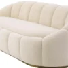 Casa Padrino Luxus Sofa Creme / Messing 230 x 80 x H. 71 cm - Wohnzimmer & Hotel Sofa - Wohnzimmer & Hotel Möbel - Luxus Qualität