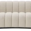 Casa Padrino Luxus Sofa Creme / Schwarz 234 x 96 x H. 76,5 cm - Leicht gebogenes Wohnzimmer Sofa - Hotel Sofa - Luxus Qualität