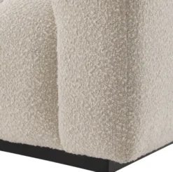 Casa Padrino Luxus Sofa Creme / Schwarz 234 x 96 x H. 76,5 cm - Leicht gebogenes Wohnzimmer Sofa - Hotel Sofa - Luxus Qualität