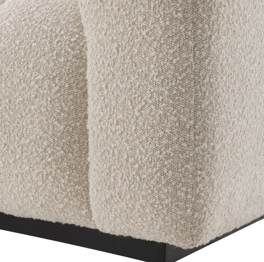 Casa Padrino Luxus Sofa Creme / Schwarz 234 x 96 x H. 76,5 cm - Leicht gebogenes Wohnzimmer Sofa - Hotel Sofa - Luxus Qualität