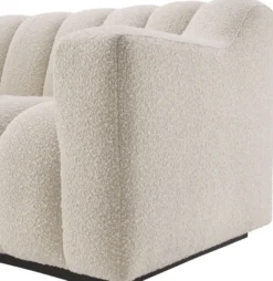 Casa Padrino Luxus Sofa Creme / Schwarz 234 x 96 x H. 76,5 cm - Leicht gebogenes Wohnzimmer Sofa - Hotel Sofa - Luxus Qualität