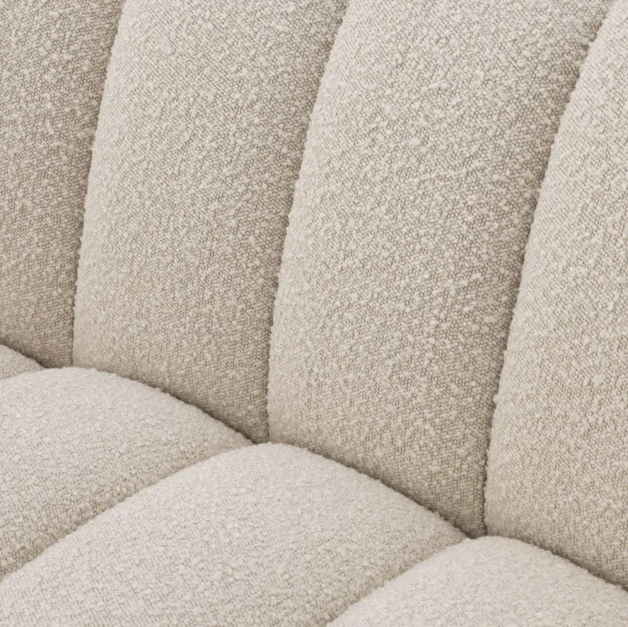 Casa Padrino Luxus Sofa Creme / Schwarz 234 x 96 x H. 76,5 cm - Leicht gebogenes Wohnzimmer Sofa - Hotel Sofa - Luxus Qualität