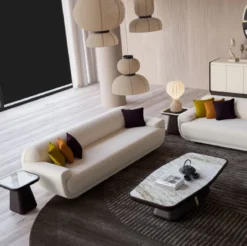 Casa Padrino Luxus Sofa Creme / Beige 250 x 105 x H. 70 cm - Wohnzimmer Sofa - Hotel Sofa - Wohnzimmer Möbel - Hotel Möbel - Luxus Möbel - Luxus Einrichtung - Wohnzimmer Einrichtung