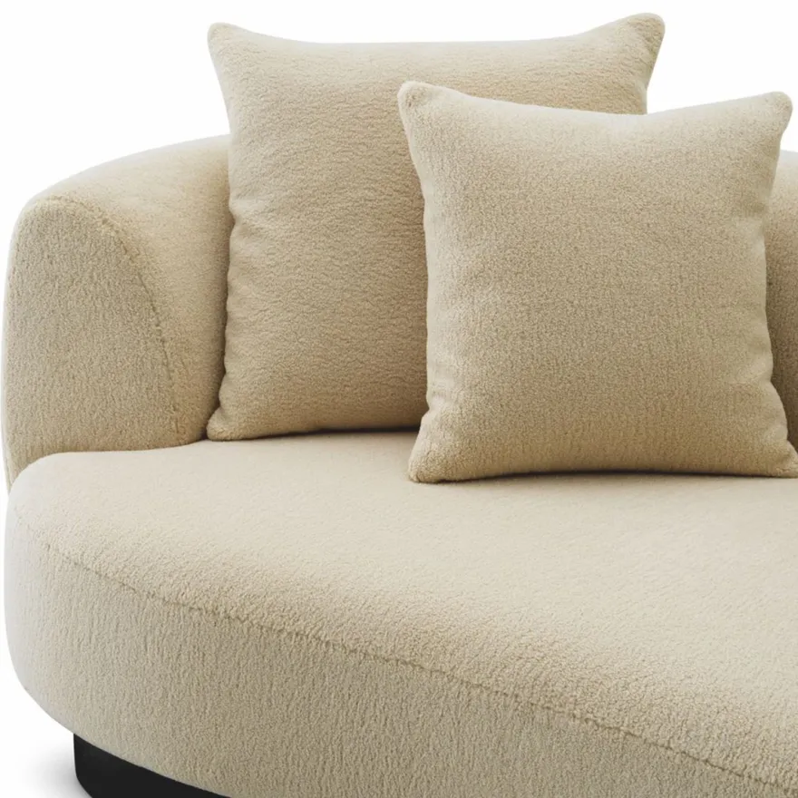 Casa Padrino Luxus Sofa Creme / Schwarz 250 cm - Wohnzimmer & Hotel Möbel