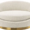 Casa Padrino Luxus Sofa Cremefarben / Messing Ø 147 x H. 74 cm - Rundes Wohnzimmer Sofa - Rundsofa - Wohnzimmer Möbel