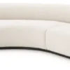 Casa Padrino Luxus Sofa Cremefarben / Schwarz 290 x 250 x H. 70 cm - Gebogenes Wohnzimmer Sofa - Wohnzimmer Möbel - Luxus Kollektion
