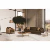 Casa Padrino Luxus Sofa Dunkelbraun / Schwarz 255 cm - Wohnzimmer & Hotel Möbel