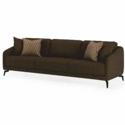 Casa Padrino Luxus Sofa Dunkelbraun / Schwarz 255 cm - Wohnzimmer & Hotel Möbel