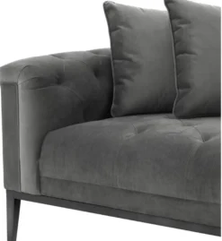 Casa Padrino Luxus Sofa Dunkelgrau Linksseitig 220 x 96 x H. 66 cm - Hotel Möbel