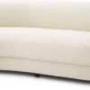 Casa Padrino Luxus Sofa Elfenbein / Schwarz 232 x 95 x H. 70 cm - Gebogenes Wohnzimmer Sofa - Wohnzimmer Möbel - Luxus Möbel - Wohnzimmer Einrichtung - Luxus Einrichtung - Luxus Qualität