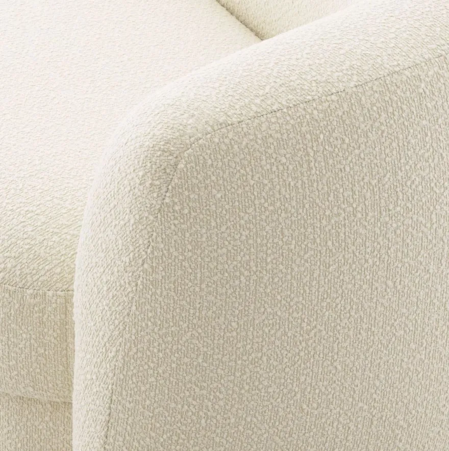 Casa Padrino Luxus Sofa Elfenbein / Schwarz 232 x 95 x H. 70 cm - Gebogenes Wohnzimmer Sofa - Wohnzimmer Möbel - Luxus Möbel - Wohnzimmer Einrichtung - Luxus Einrichtung - Luxus Qualität