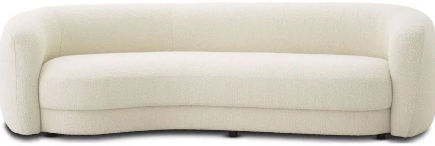 Casa Padrino Luxus Sofa Elfenbein / Schwarz 232 x 95 x H. 70 cm - Gebogenes Wohnzimmer Sofa - Wohnzimmer Möbel - Luxus Möbel - Wohnzimmer Einrichtung - Luxus Einrichtung - Luxus Qualität