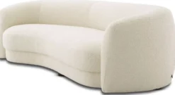 Casa Padrino Luxus Sofa Elfenbein / Schwarz 232 x 95 x H. 70 cm - Gebogenes Wohnzimmer Sofa - Wohnzimmer Möbel - Luxus Möbel - Wohnzimmer Einrichtung - Luxus Einrichtung - Luxus Qualität