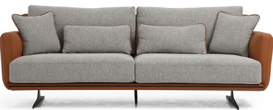 Casa Padrino Luxus Sofa Grau / Braun / Schwarz 230 x 100 x H. 80 cm - Modernes Wohnzimmer Sofa - Hotel Sofa - Luxus Möbel