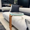 Casa Padrino Luxus Sofa Grau / Blau / Schwarz / Kupfer 260 x 88 x H. 65 cm - Wohnzimmer Sofa - Hotel Sofa - Wohnzimmer Möbel - Hotel Möbel - Luxus Möbel - Luxus Einrichtung