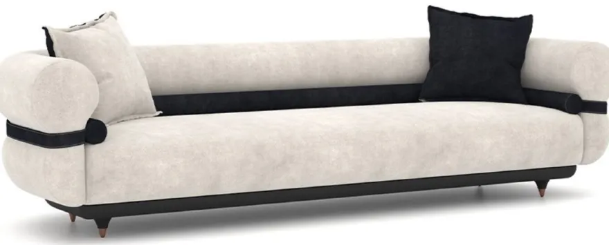 Casa Padrino Luxus Sofa Grau / Blau / Schwarz / Kupfer 260 x 88 x H. 65 cm - Wohnzimmer Sofa - Hotel Sofa - Wohnzimmer Möbel - Hotel Möbel - Luxus Möbel - Luxus Einrichtung