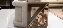Casa Padrino Luxus Sofa Grau / Braun / Gold - Wohnzimmer Sofa - Hotel Sofa - Wohnzimmer Möbel - Hotel Möbel - Luxus Möbel