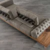 Casa Padrino Luxus Sofa Grau / Braun / Kupfer 270 x 100 x H. 65 cm - Wohnzimmer Sofa mit verstellbaren Rückenlehnen - Wohnzimmer Möbel - Hotel Möbel - Luxus Möbel
