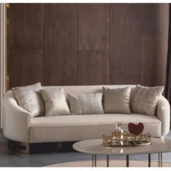 Casa Padrino Luxus Sofa Grau / Bronze 250 cm - Hotel & Wohnzimmer Möbel