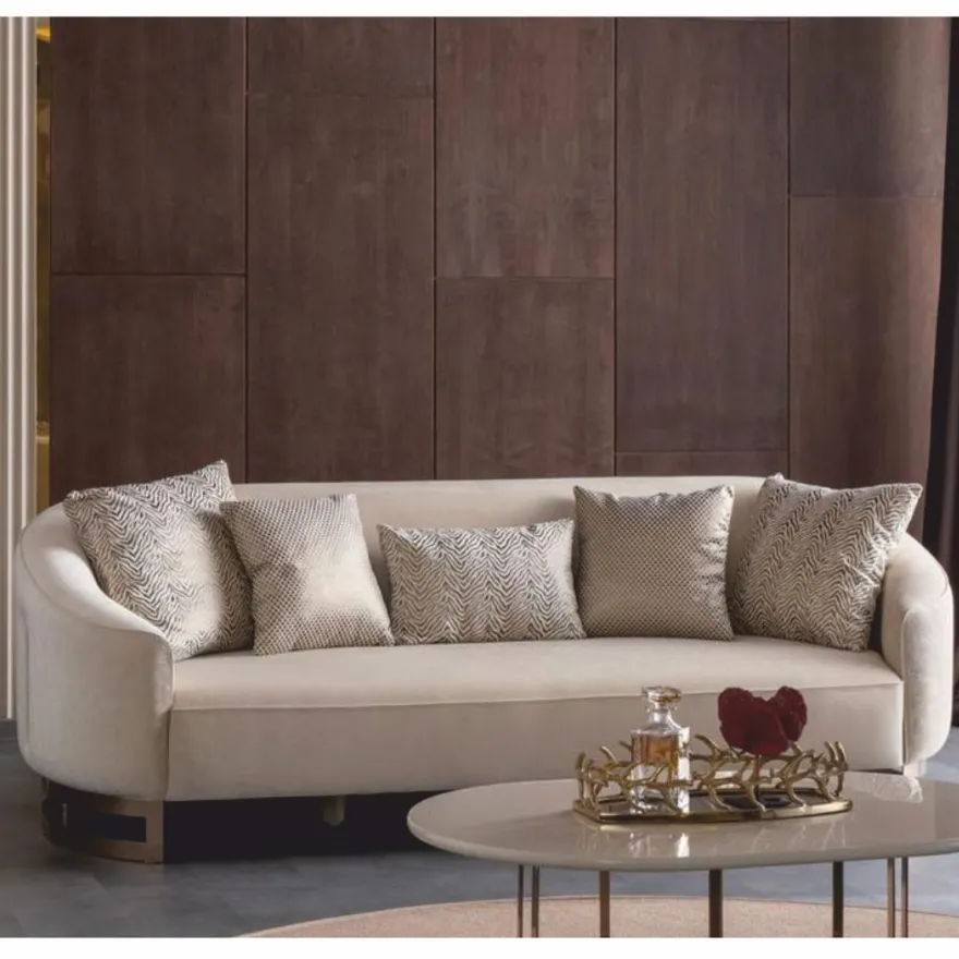 Casa Padrino Luxus Sofa Grau / Bronze 250 cm - Hotel & Wohnzimmer Möbel