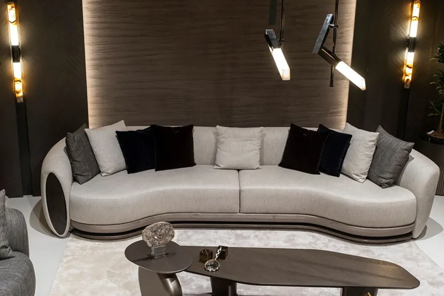 Casa Padrino Luxus Sofa Grau / Dunkelbraun / Bronze 370 x 103 x H. 76 cm - Wohnzimmer Sofa - Hotel Sofa - Wohnzimmer Möbel - Hotel Möbel - Luxus Möbel - Luxus Kollektion