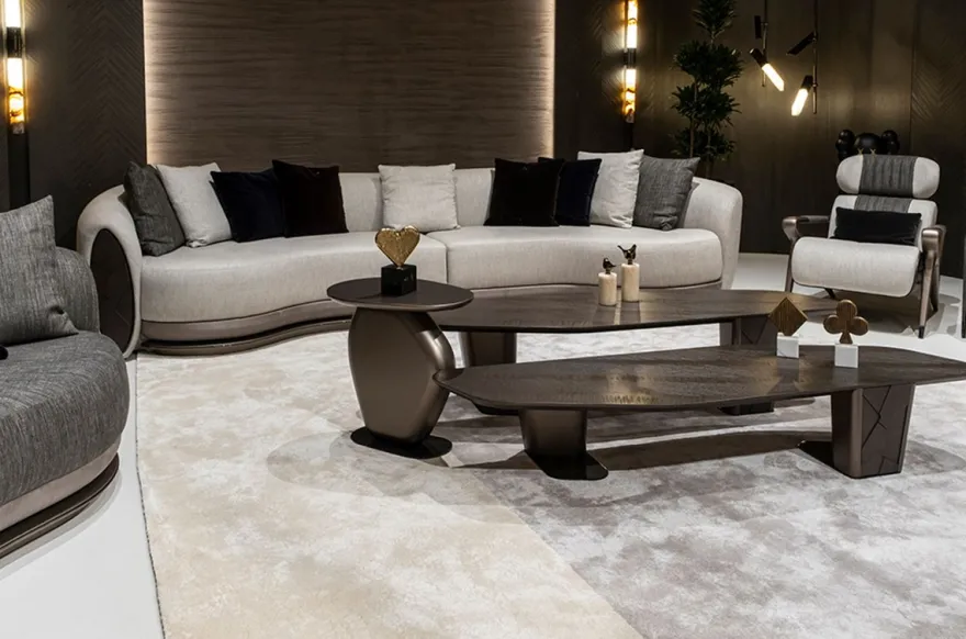 Casa Padrino Luxus Sofa Grau / Dunkelbraun / Bronze 370 x 103 x H. 76 cm - Wohnzimmer Sofa - Hotel Sofa - Wohnzimmer Möbel - Hotel Möbel - Luxus Möbel - Luxus Kollektion