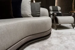 Casa Padrino Luxus Sofa Grau / Dunkelbraun / Bronze 370 x 103 x H. 76 cm - Wohnzimmer Sofa - Hotel Sofa - Wohnzimmer Möbel - Hotel Möbel - Luxus Möbel - Luxus Kollektion