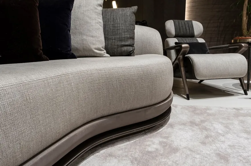 Casa Padrino Luxus Sofa Grau / Dunkelbraun / Bronze 370 x 103 x H. 76 cm - Wohnzimmer Sofa - Hotel Sofa - Wohnzimmer Möbel - Hotel Möbel - Luxus Möbel - Luxus Kollektion