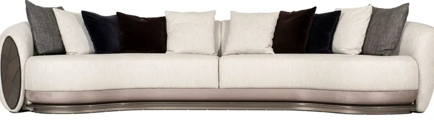 Casa Padrino Luxus Sofa Grau / Dunkelbraun / Bronze 370 x 103 x H. 76 cm - Wohnzimmer Sofa - Hotel Sofa - Wohnzimmer Möbel - Hotel Möbel - Luxus Möbel - Luxus Kollektion