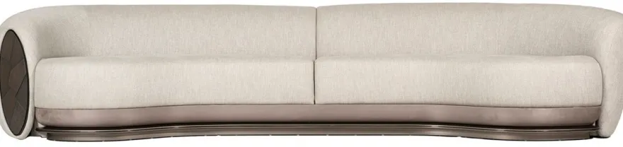 Casa Padrino Luxus Sofa Grau / Dunkelbraun / Bronze 370 x 103 x H. 76 cm - Wohnzimmer Sofa - Hotel Sofa - Wohnzimmer Möbel - Hotel Möbel - Luxus Möbel - Luxus Kollektion