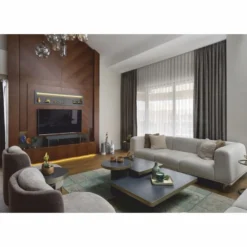 Casa Padrino Luxus Sofa Grau / Messing 240 cm - Wohnzimmer & Hotel Interior