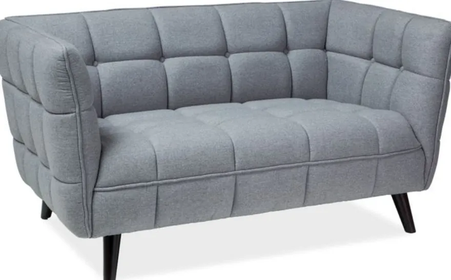 Casa Padrino Luxus Sofa Grau / Schwarz 142 x 85 x H. 78 cm - Wohnzimmer Couch - Luxus Möbel