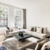 Casa Padrino Luxus Sofa Grau / Silber 400 x 178 x H. 56 cm - Verstellbares Wohnzimmer Ecksofa - Luxus Wohnzimmer Möbel